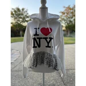 Upcycled “I ♥️ New York” High Low Sweatshirt Size L | SAME DAY SHIP or NEXT DAY